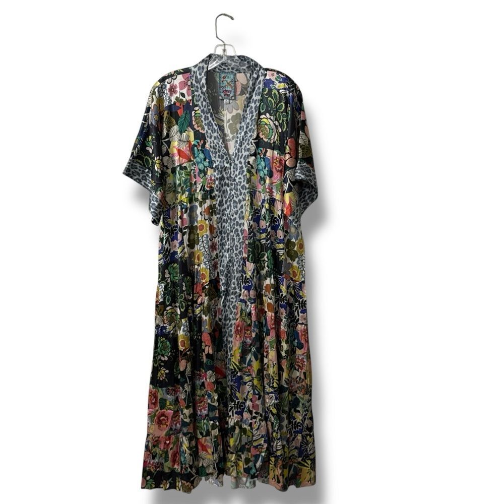 Johnny Was Chelsea Gardens Maxi Dress Medium Boho Floral Resort Wear Art Dress